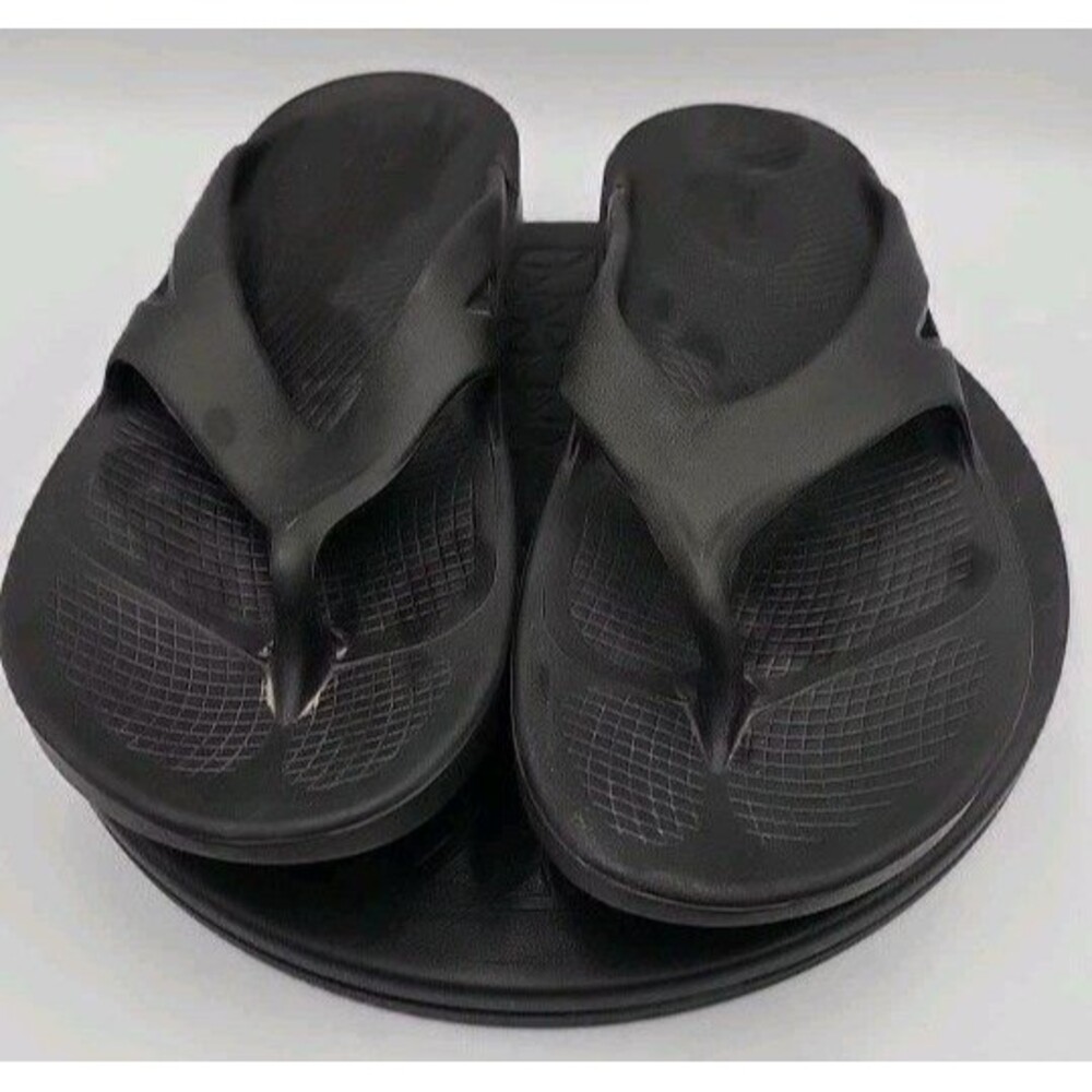 HUHV Flip Flop Recovery Comfort Sandals - Unisex, Black Men's 5 / Women's 7 M
